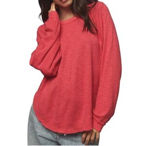 Anthropologie Pilcro Ruffled Raglan Thermal Top NWT